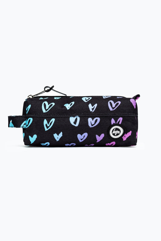 Hype - Pencil Case - Scribble Heart Pink Crest